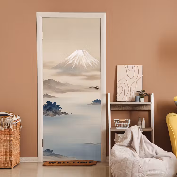 Deursticker - Japans - Landschap - Beige — 2