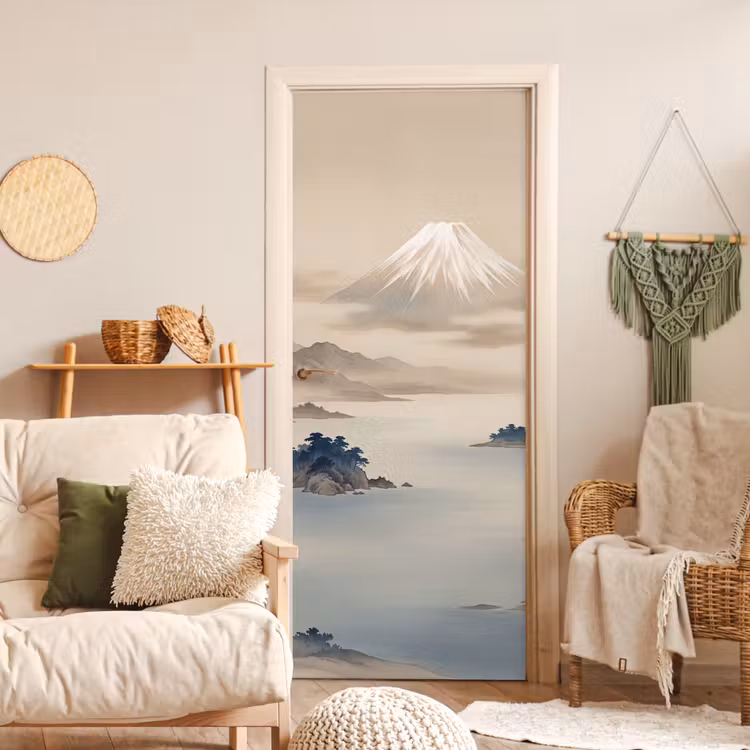 Deursticker - Japans - Landschap - Beige — 4