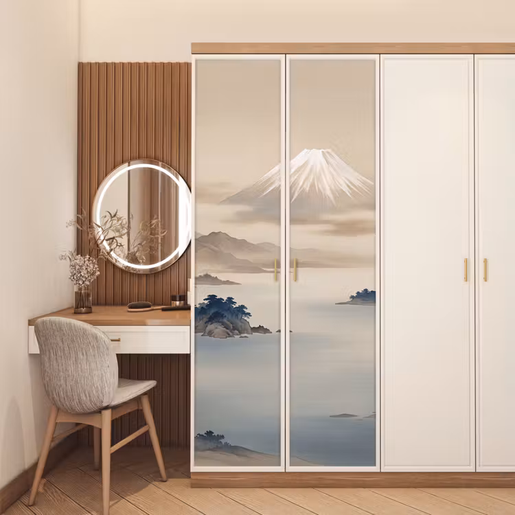 Deursticker - Japans - Landschap - Beige — 5