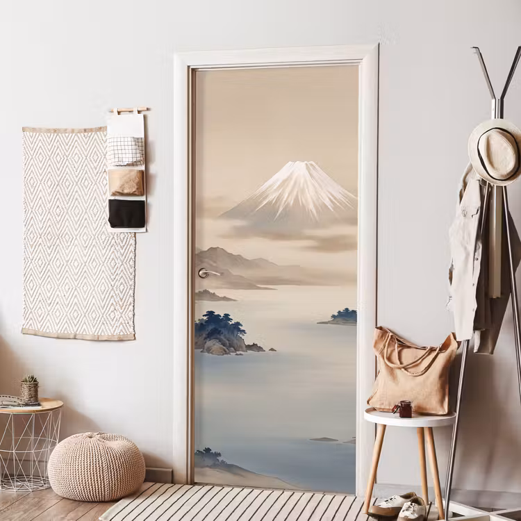 Deursticker - Japans - Landschap - Beige — 8