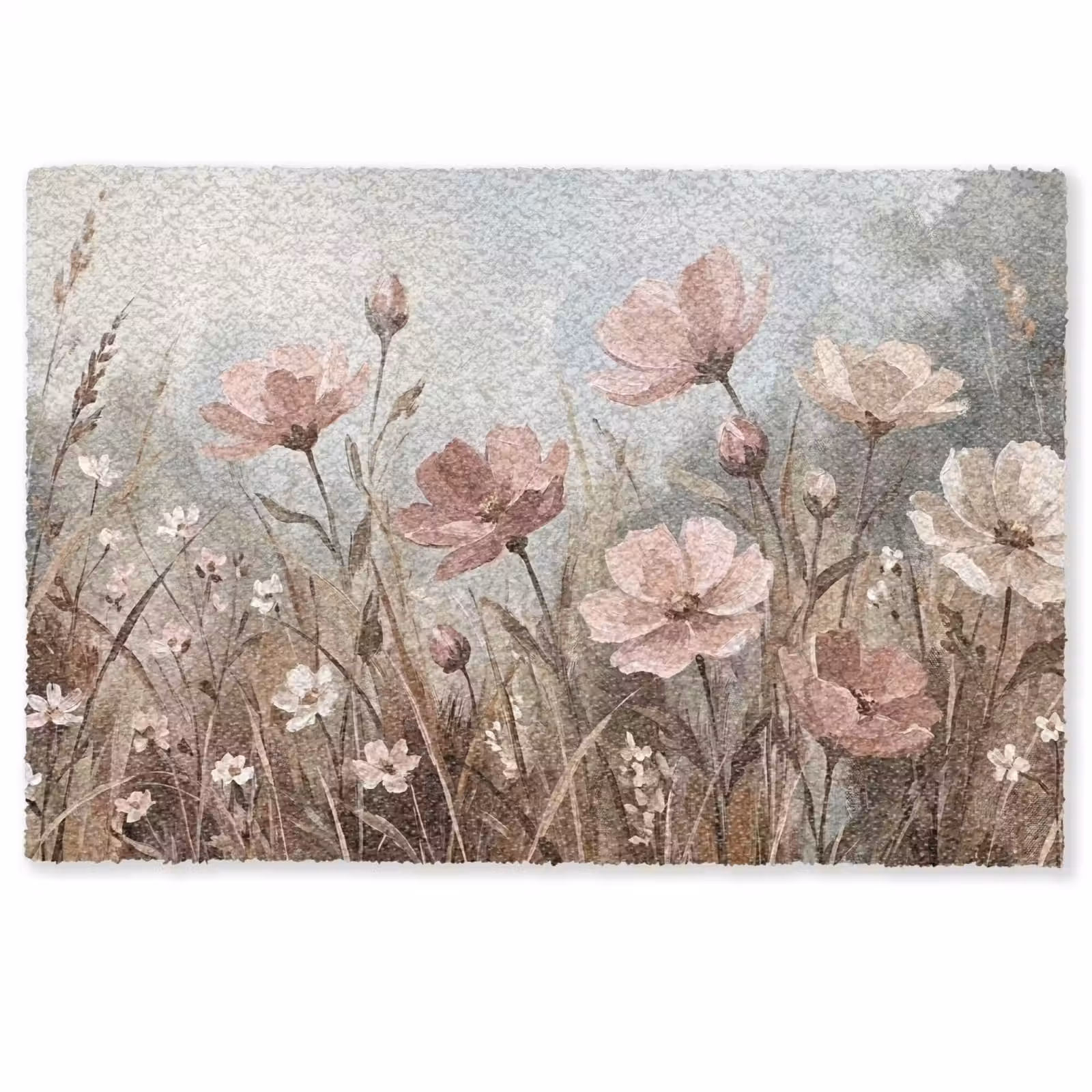 Deurmat - Bloemen - Botanisch - Schilderij - Pastel - Rustiek — 1