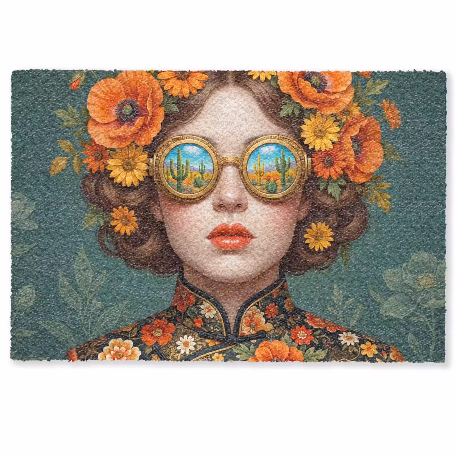 Deurmat - Portret - Vrouw - Kleurrijk - Expressief — 1