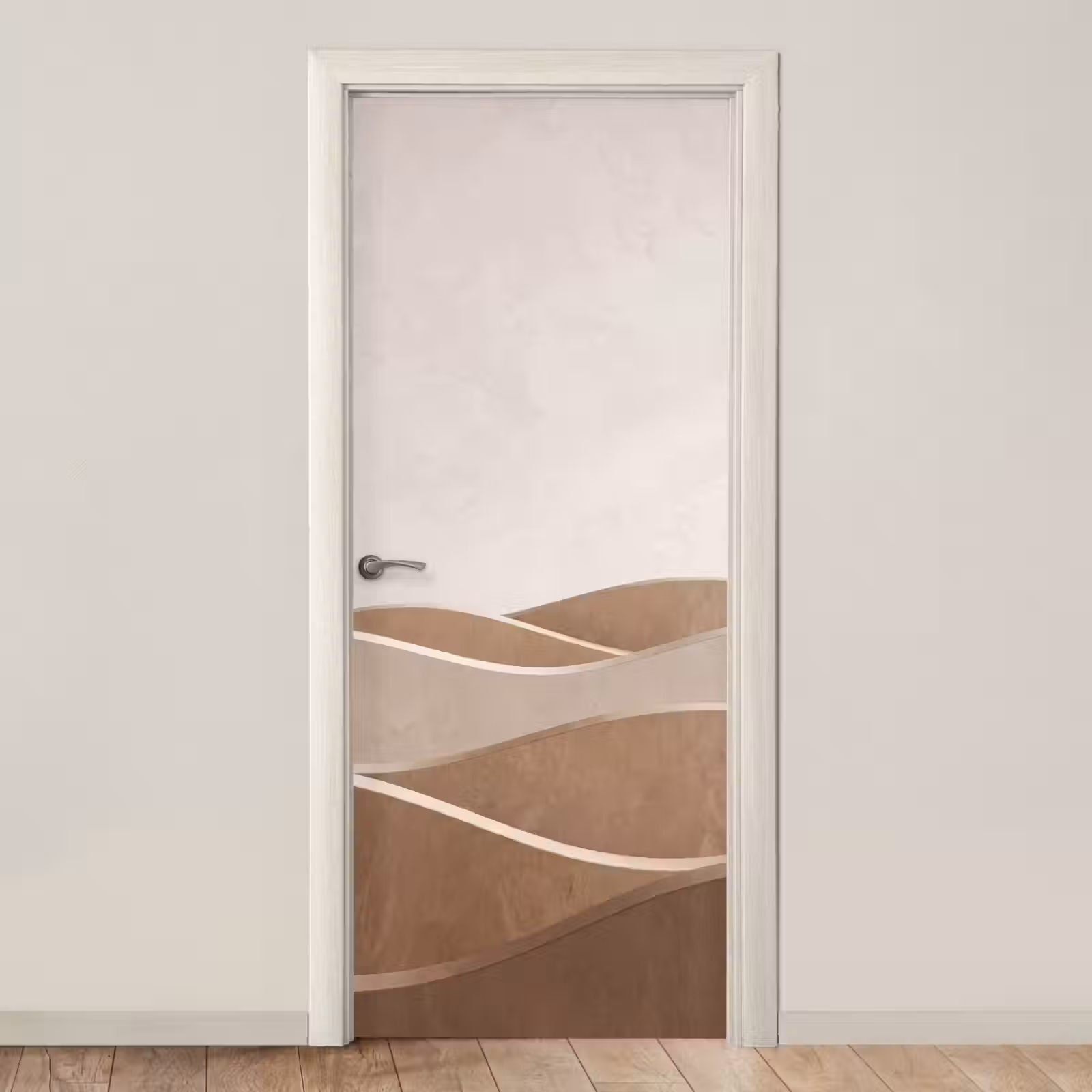 Deursticker - Abstract - Golven - Modern - Beige — 1
