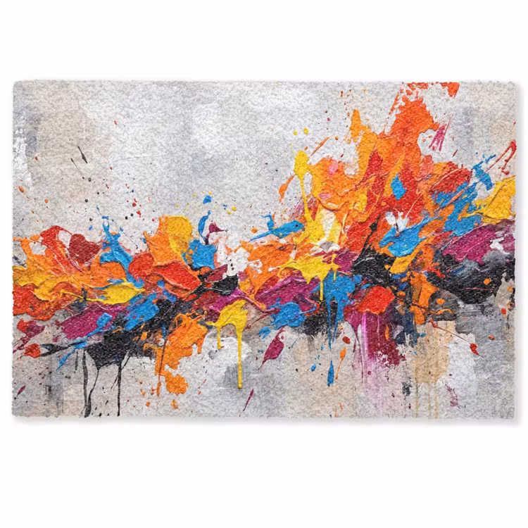 Deurmat - Abstract - Schilderij - Kleurrijk - Dynamisch — 1