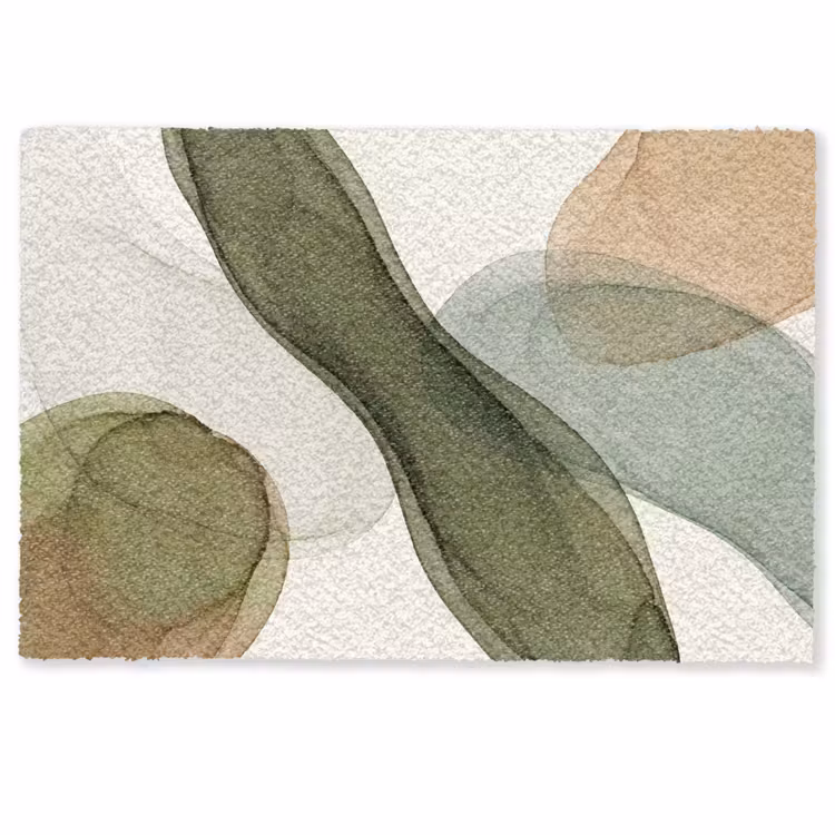 Deurmat - Abstract - Vormen - Modern - Kunst - Groen - Bruin — 1