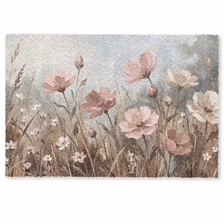 Deurmat - Bloemen - Botanisch - Schilderij - Pastel - Rustiek — 1