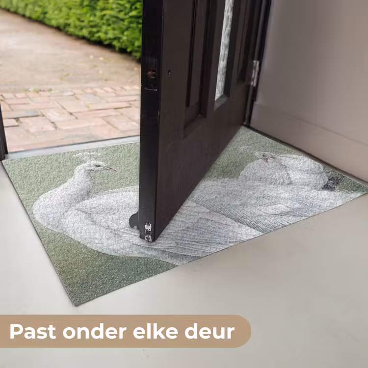 Deurmat - Pauwen - Wit - Natuur - Groen — 7