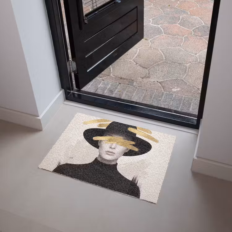 Deurmat - Vrouw - Portret - Modern - Goud - Kunst — 4