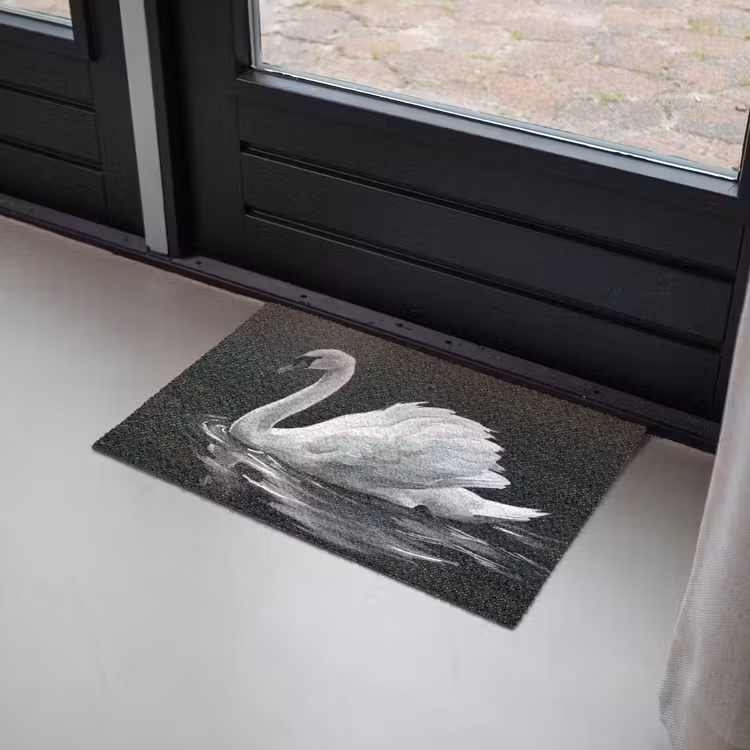 Deurmat - Zwaan - Water - Natuur - Realistisch - Wit — 2