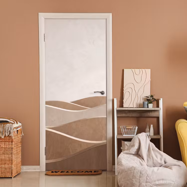 Deursticker - Abstract - Golven - Modern - Beige — 2