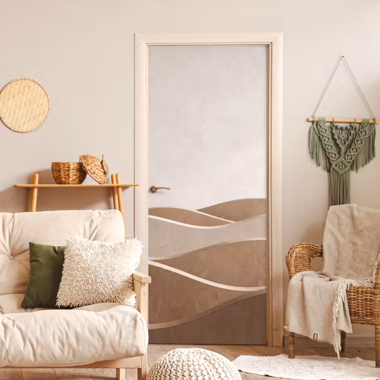 Deursticker - Abstract - Golven - Modern - Beige — 4