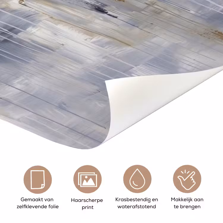 Deursticker - Abstract - Structuur - Goud - Grijs - Modern — 3