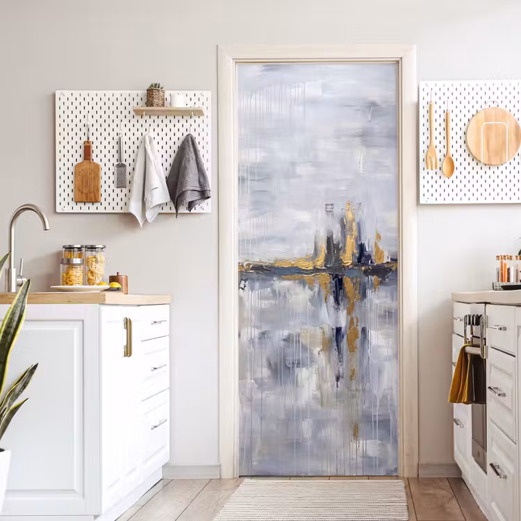 Deursticker - Abstract - Structuur - Goud - Grijs - Modern — 7