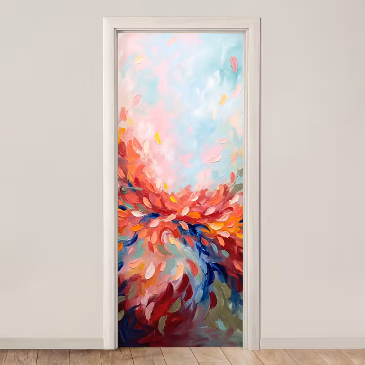 Deursticker - Bloemen - Abstract - Kunst - Modern — 1