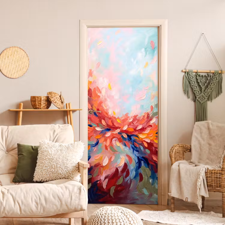 Deursticker - Bloemen - Abstract - Kunst - Modern — 4