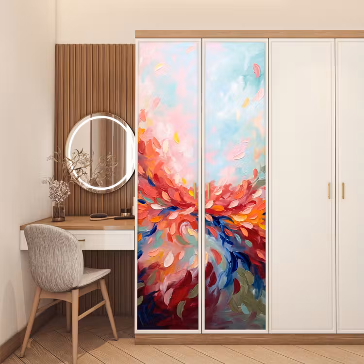 Deursticker - Bloemen - Abstract - Kunst - Modern — 5