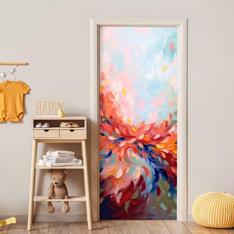 Deursticker - Bloemen - Abstract - Kunst - Modern — 6