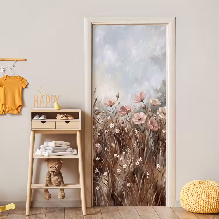 Deursticker - Bloemen - Botanisch - Schilderij - Pastel - Rustiek — 6