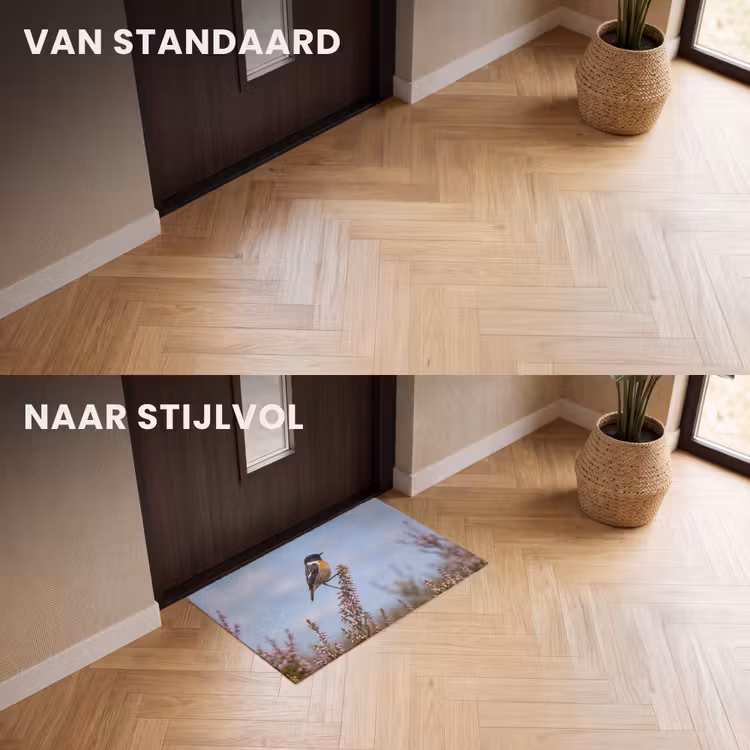 Deurmat - Roodborsttapuit - Heide - Paars - Natuur - Sfeervol — 3