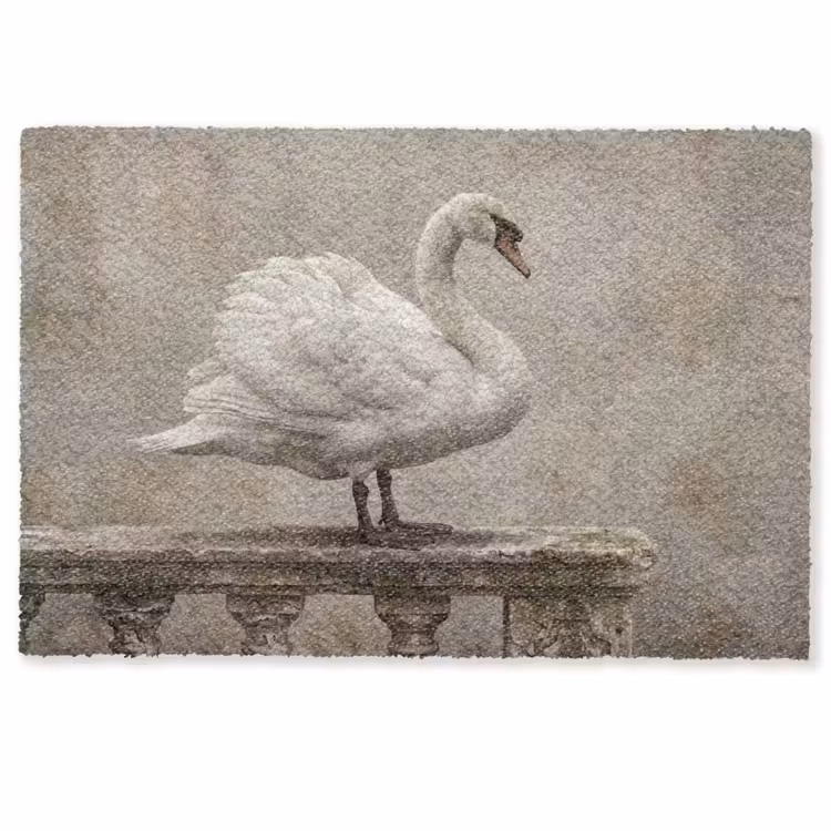 Deurmat - Zwaan - Elegant - Dieren - Wit — 1