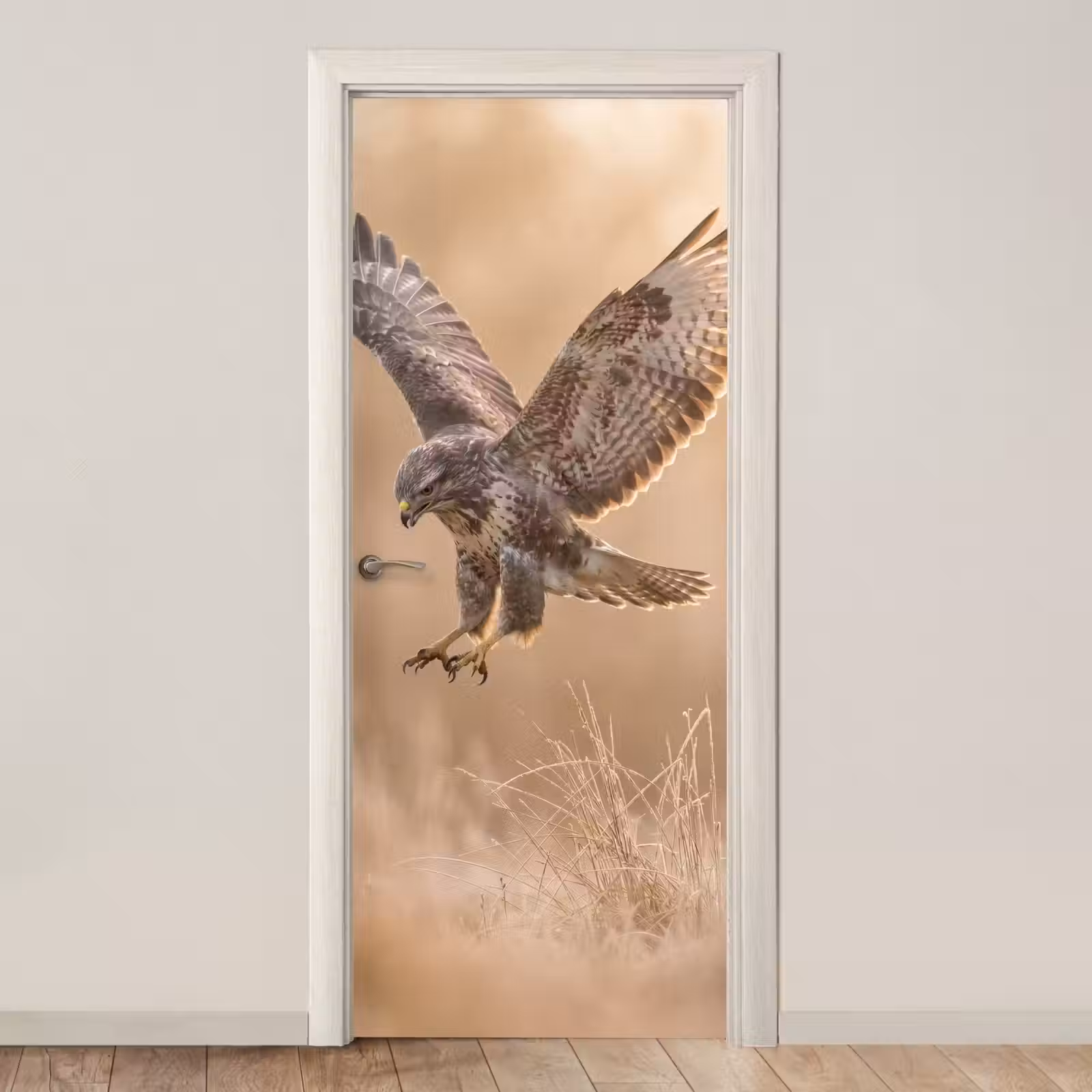 Deursticker - Buizerd - Roofvogel - Natuur - Bruin — 1