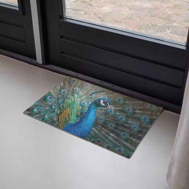 Deurmat - Pauw - Veren - Blauw — 2