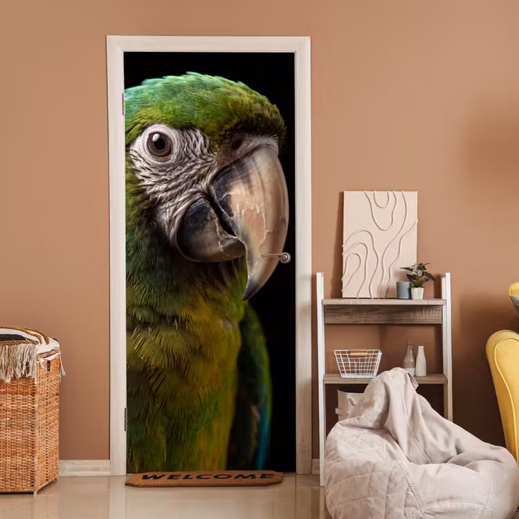 Deursticker - Ara - Portret - Groen — 2