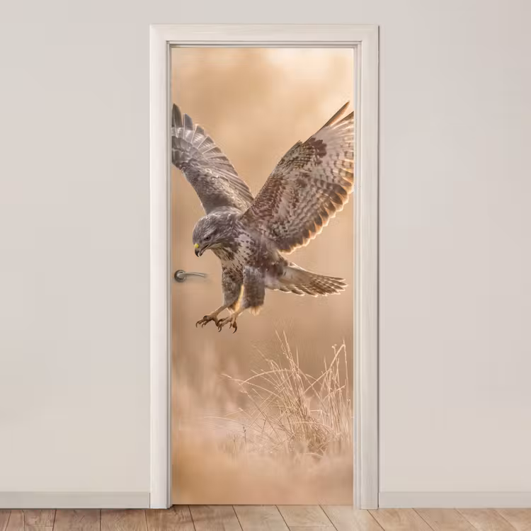 Deursticker - Buizerd - Roofvogel - Natuur - Bruin — 1