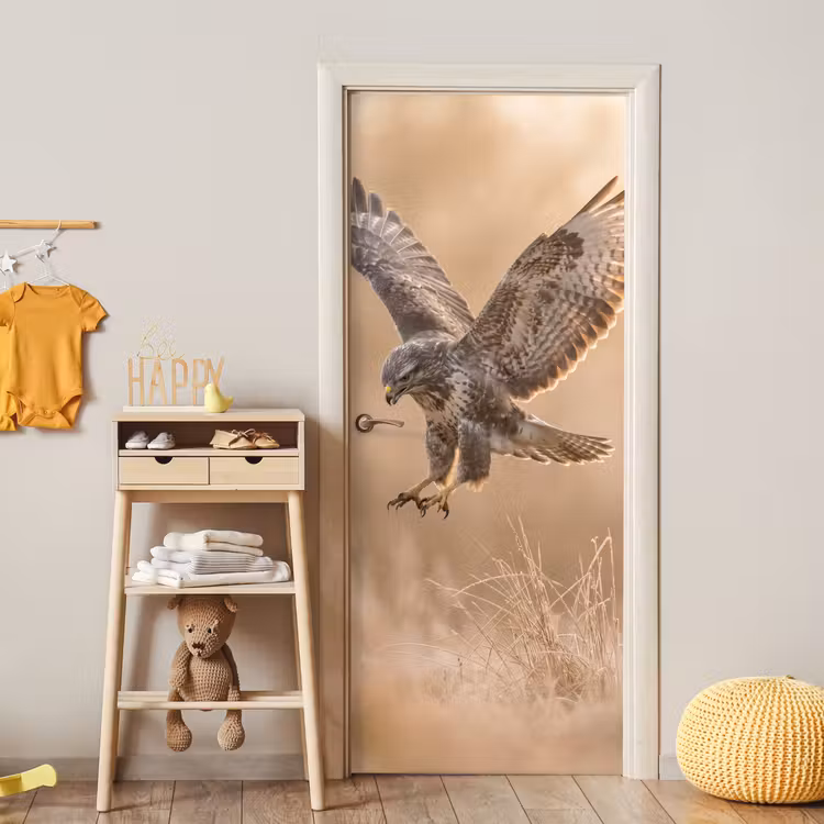 Deursticker - Buizerd - Roofvogel - Natuur - Bruin — 6