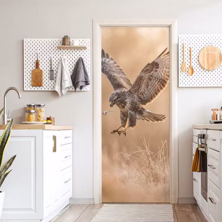 Deursticker - Buizerd - Roofvogel - Natuur - Bruin — 7
