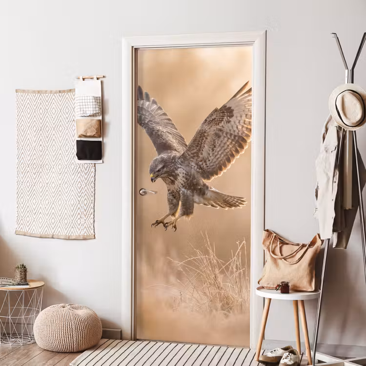 Deursticker - Buizerd - Roofvogel - Natuur - Bruin — 8
