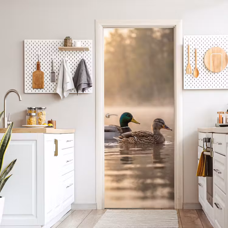 Deursticker - Eenden - Water - Mist - Natuur — 7