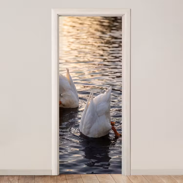 Deursticker - Eenden - Water - Natuur — 1