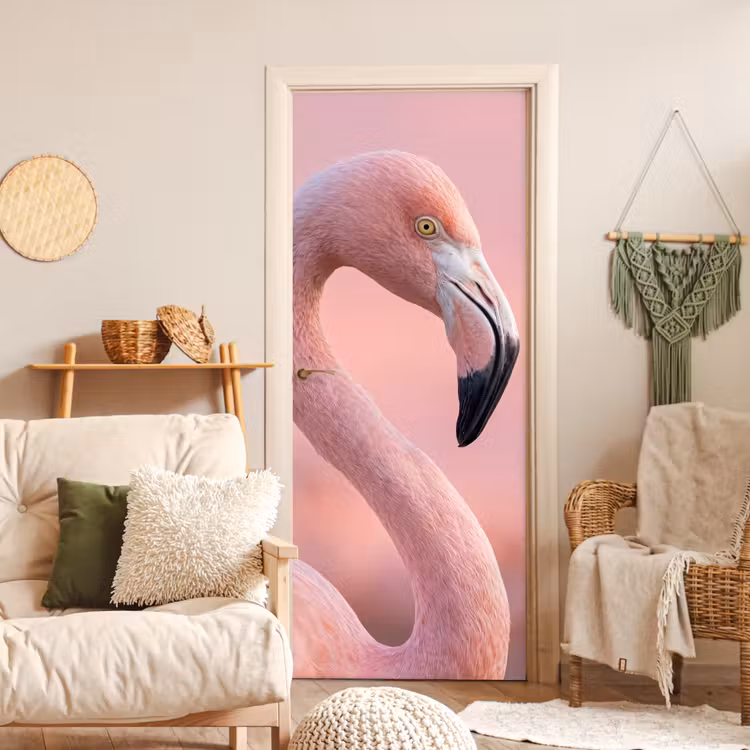 Deursticker - Flamingo - Portret - Roze — 4