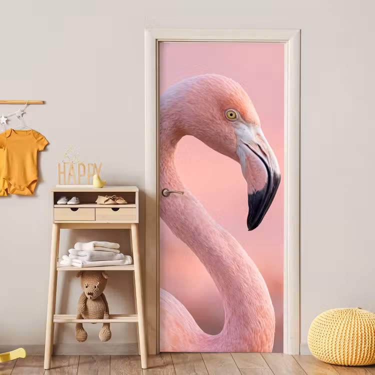 Deursticker - Flamingo - Portret - Roze — 6