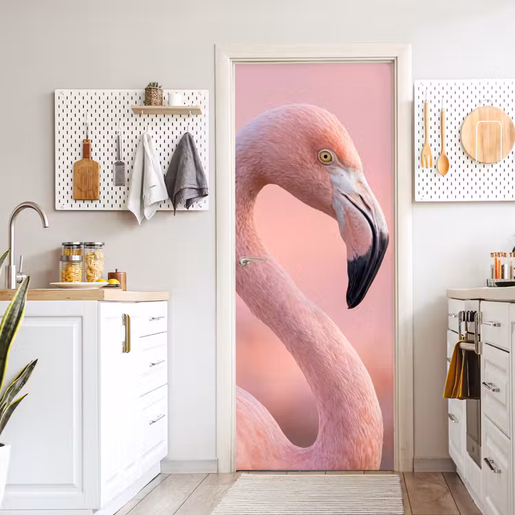Deursticker - Flamingo - Portret - Roze — 7