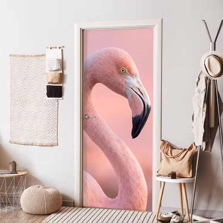 Deursticker - Flamingo - Portret - Roze — 8
