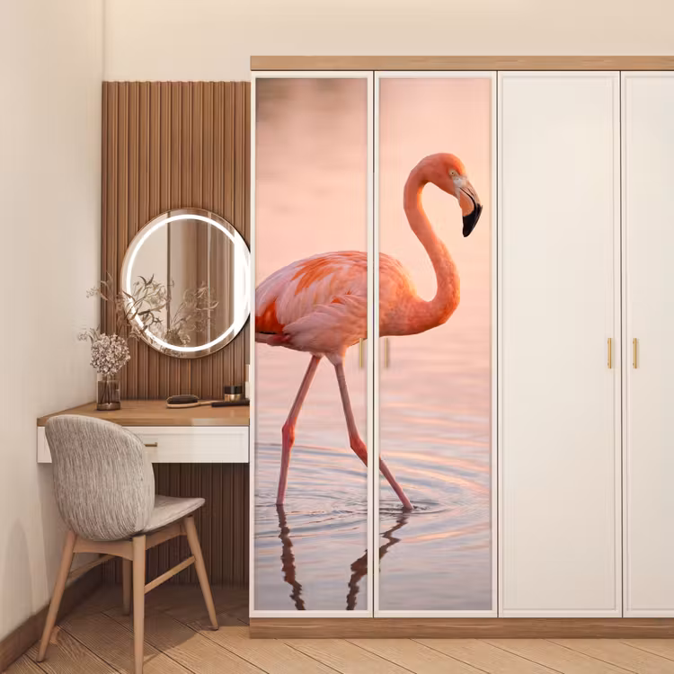Deursticker - Flamingo - Water - Roze — 5