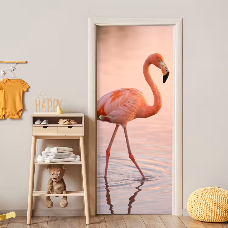 Deursticker - Flamingo - Water - Roze — 6
