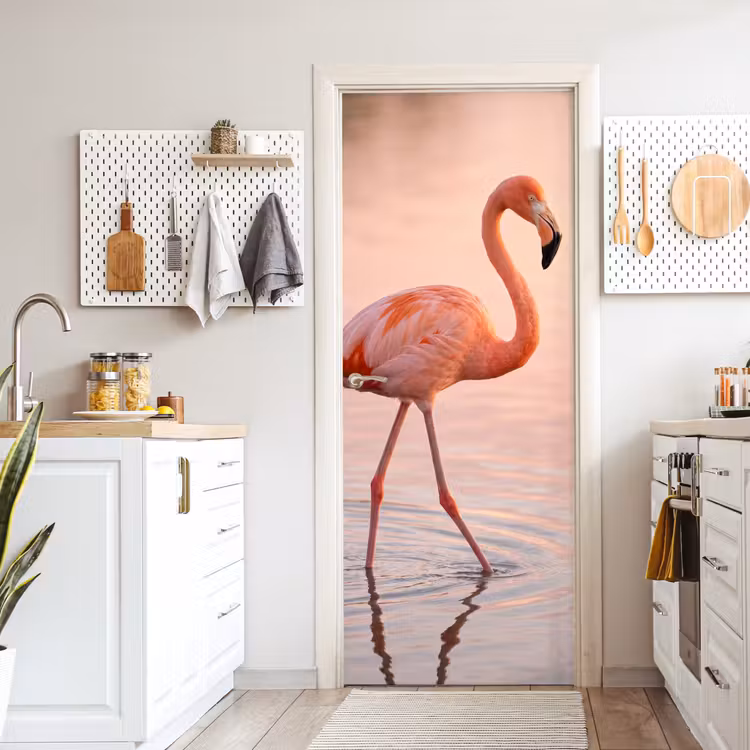 Deursticker - Flamingo - Water - Roze — 7