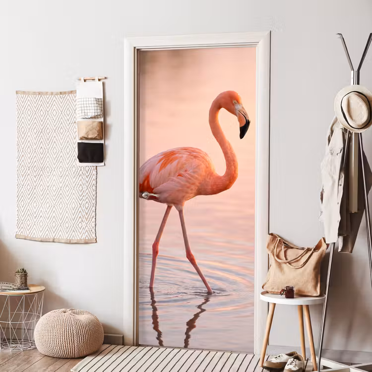 Deursticker - Flamingo - Water - Roze — 8