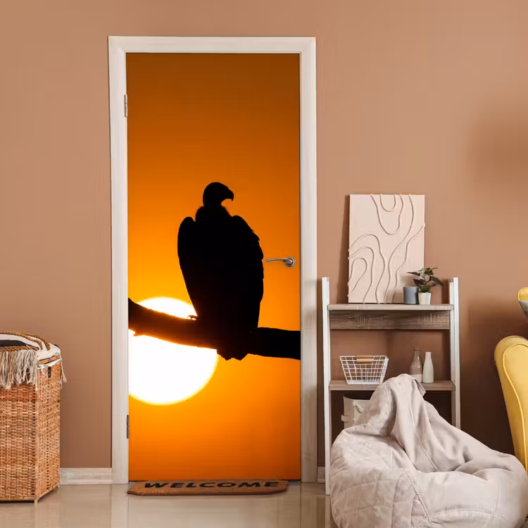 Deursticker - Gier - Tak - Zon - Oranje — 2