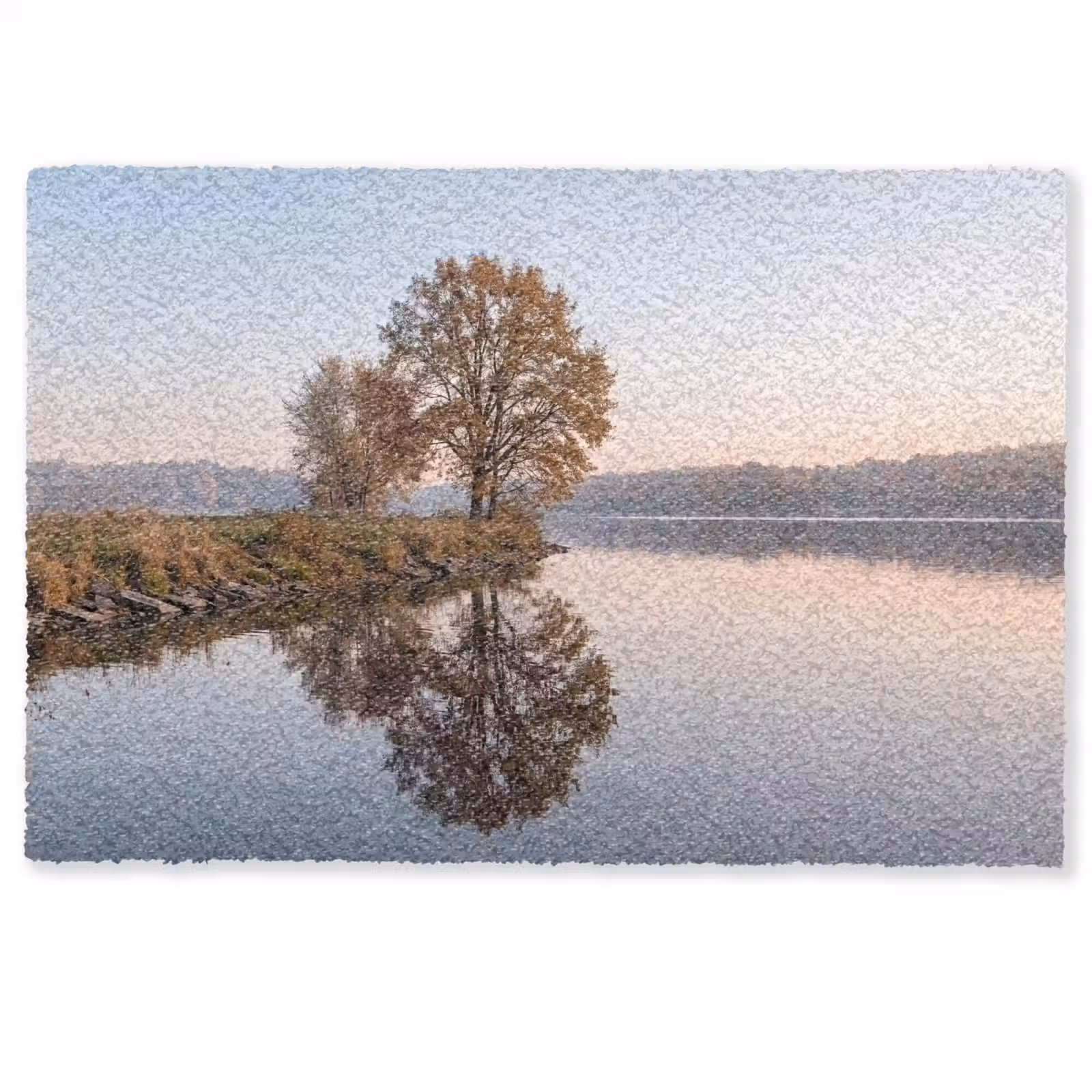 Deurmat - Bomen - Reflectie - Water - Zonsopgang - Serene — 1