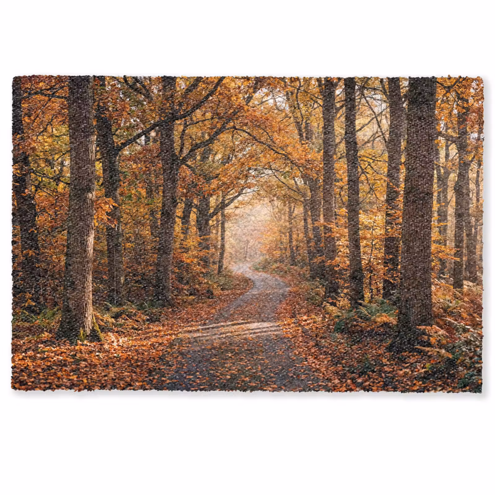 Deurmat - Bospad - Herfstbos - Bladeren - Oranje - Nostalgisch — 1