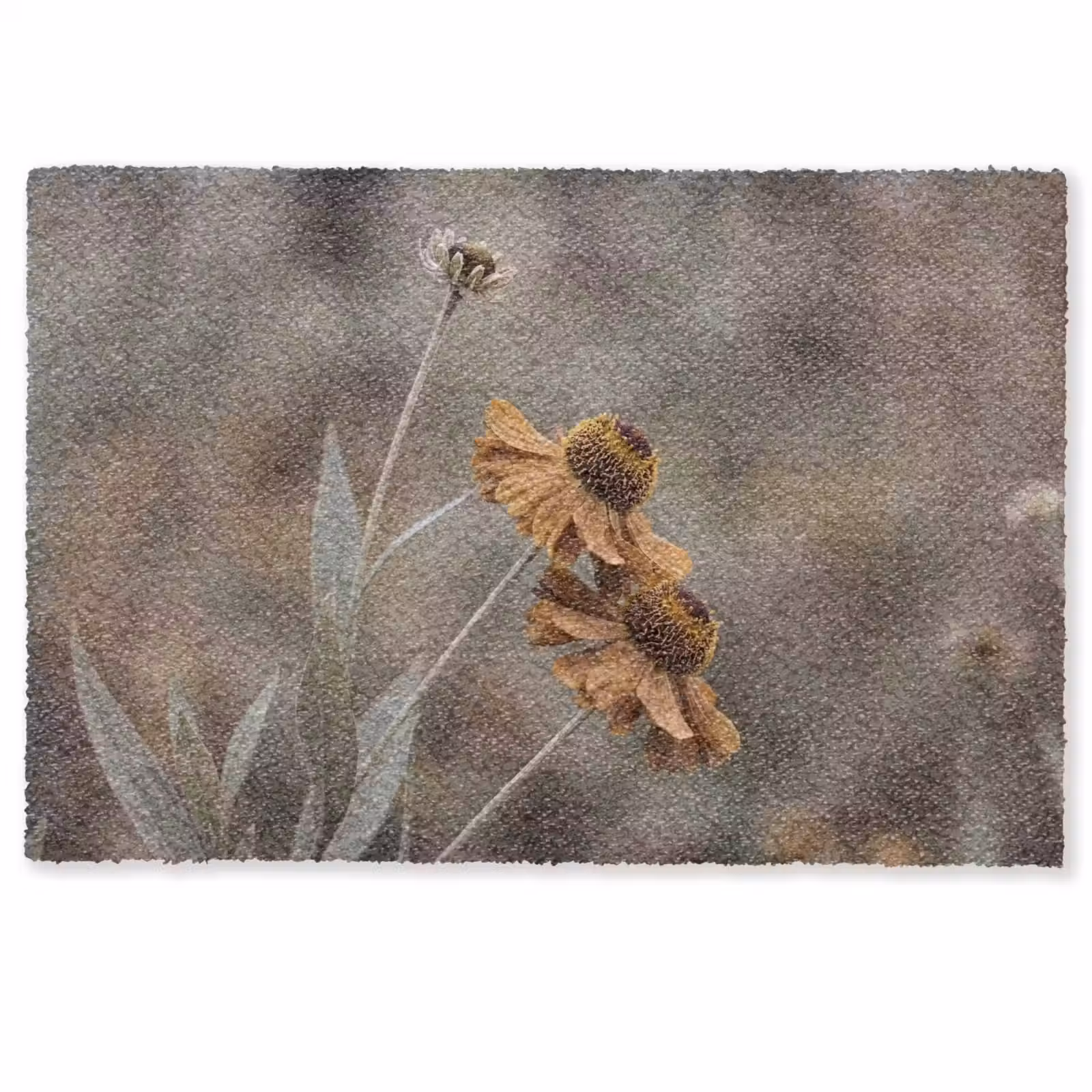 Deurmat - Zonnehoed - Droogbloemen - Geel - Warm — 1