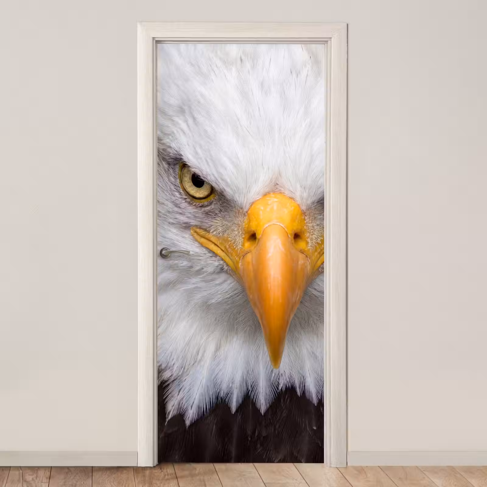 Deursticker - Amerikaans - Zeearend - Portret - Geel — 1
