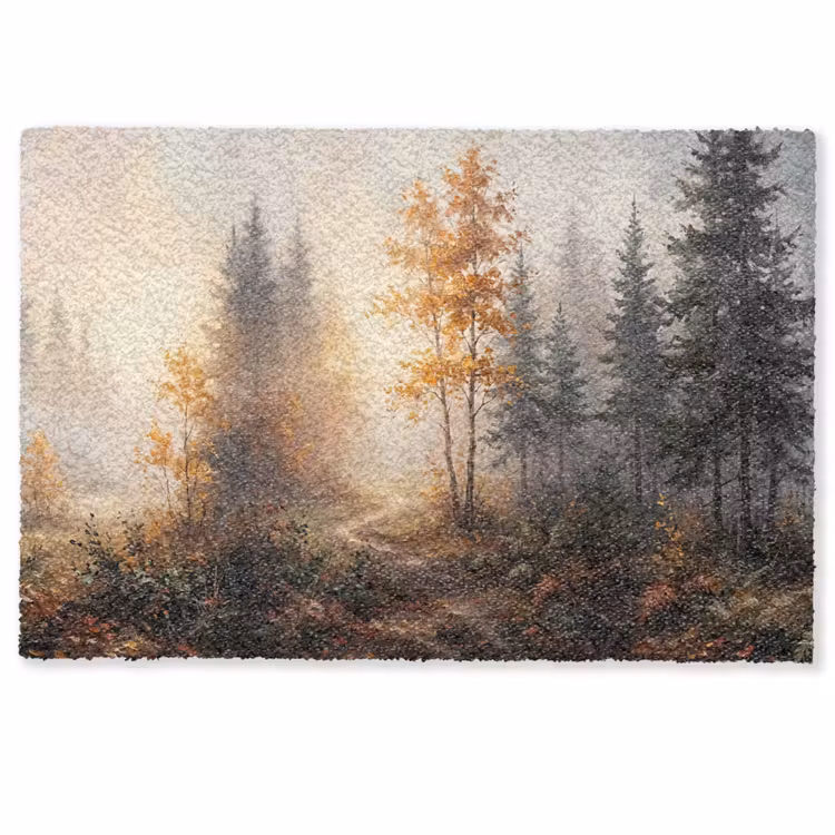 Deurmat - Bospad - Herfstbladeren - Natuur - Schilderachtig - Oranje — 1