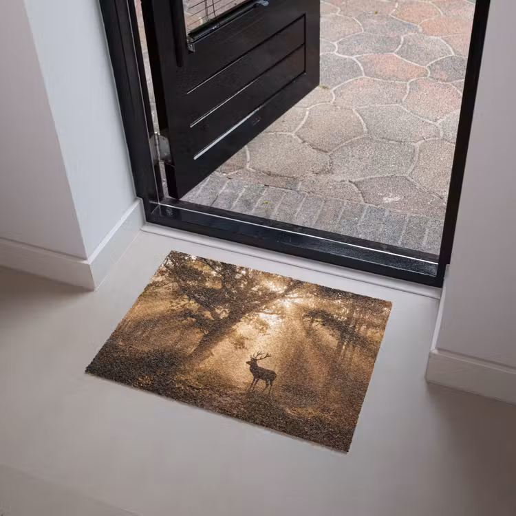 Deurmat - Hert - Bos - Mistig - Natuur - Goud — 4
