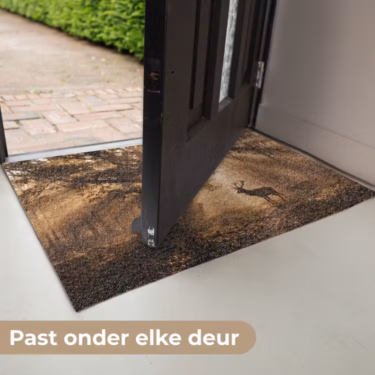 Deurmat - Hert - Bos - Mistig - Natuur - Goud — 7