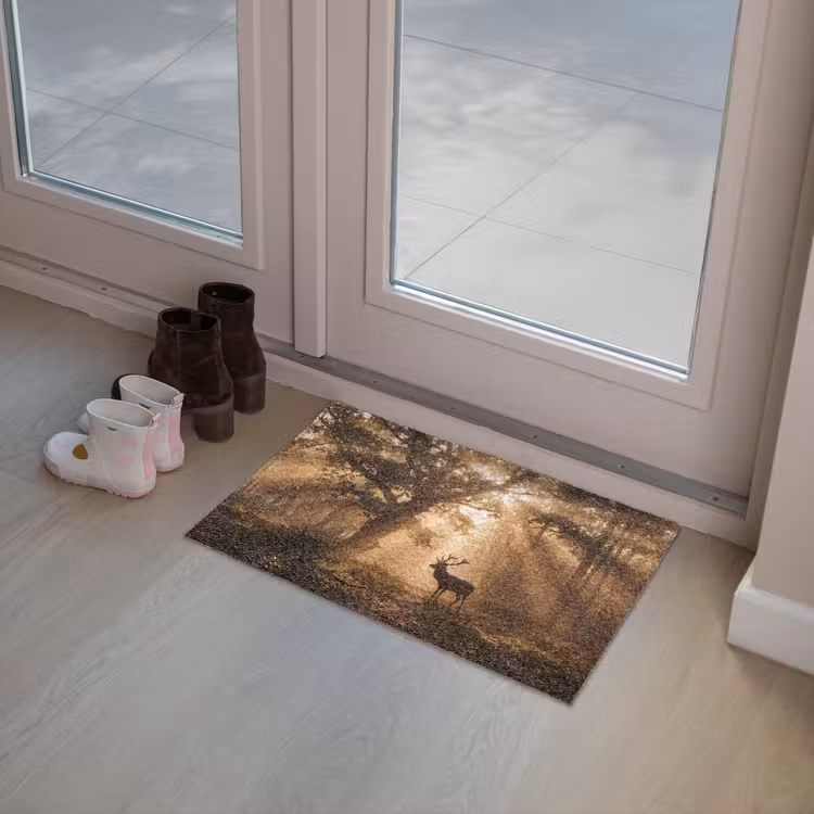 Deurmat - Hert - Bos - Mistig - Natuur - Goud — 8